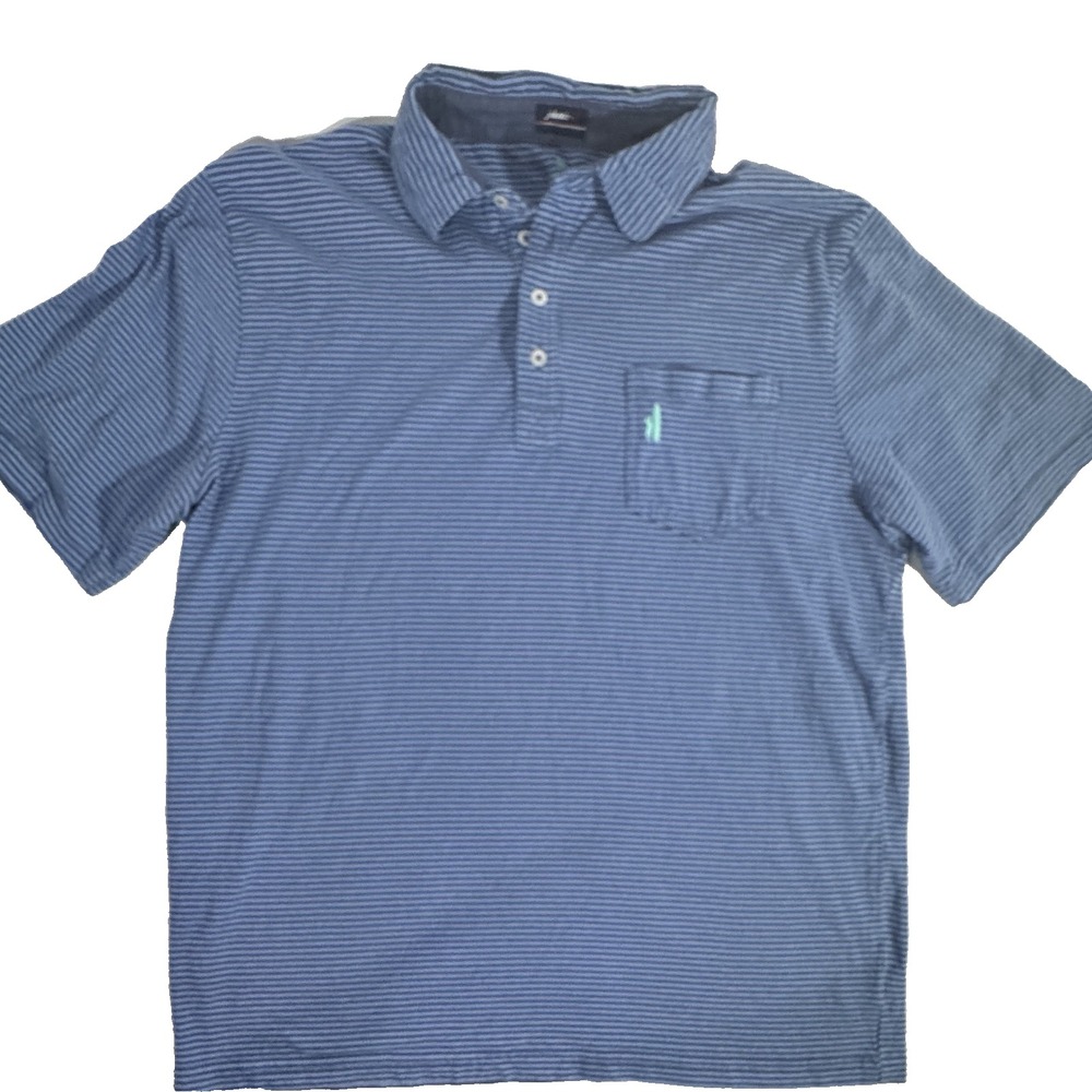 Johnnie-O Polo Shirt Men's XL Blue Striped West Coast Prep Loxahatchee Golf Club